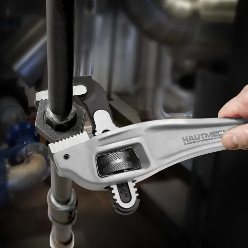 Miniatura 7 de HAUTMEC Llave de tubería compensada de aluminio de 14 pulgadas, llave de fontanería ajustable resistente, capacidad de mandíbula de 2 pulgadas