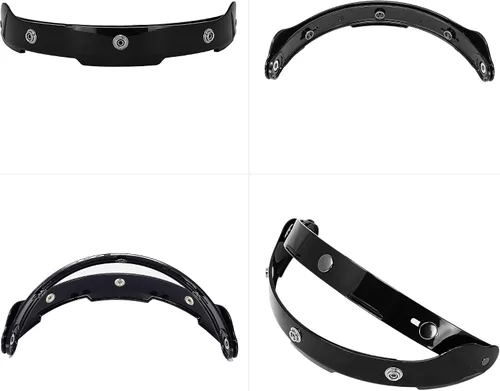 Miniatura 2 de GDM Casco de moto Bubble Shield 3-Snap Button Flip Up Down Universal (Ámbar degradado)