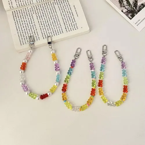 Miniatura 5 de 200 cuentas de oso acrílico transparente de oso de goma coloridas, lindo oso de cuentas para collares, pulseras, llaveros, joyería, manualidades