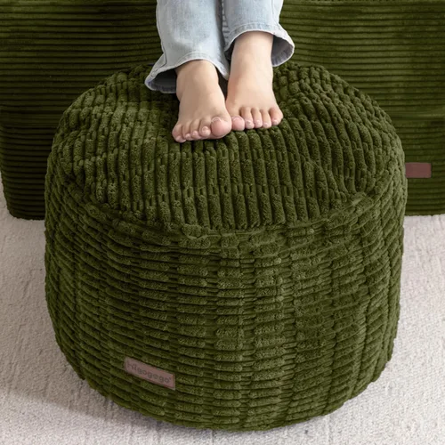 Miniatura 13 de HIGOGOGO Puf otomano relleno redondo moderno relleno de espuma pufs para sala de estar, silla, decorativo, 20 x 15 pulgadas, taburete bohemio Gris