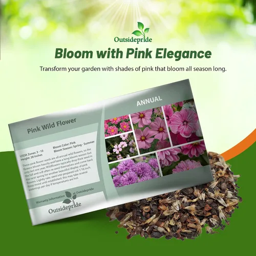 Miniatura 5 de Outsidepride Pink Color Shades Mix Semillas de flores silvestres – 5000 piezas anuales fáciles de cultivar, de bajo mantenimiento, semillas