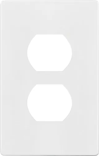 Miniatura 48 de ENERLITES Placa de pared de salida de receptáculo dúplex de tamaño mediano, placas de cubiertas de toma de corriente, tamaño medio de 1 banda, 4.88