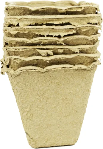 Miniatura 5 de Juego de 31 macetas de turba biodegradables y ecológicas. Bandeja de 12 macetas de 3 pulgadas - Macetas de turba recicladas no blanqueadas perfectas