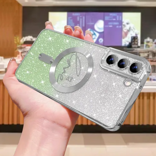 Miniatura 139 de ZONRW - Funda para Samsung Galaxy S22 Ultra magnética, para mujeres y niñas, cubierta trasera suave, lujosa, con corazón de amor, bling, degradado