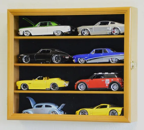 Miniatura 4 de 1/24 Escala Diecast Modelo 8 Carros Vitrina Soporte para 8 Coches 1:24 (Acabado Cereza)
