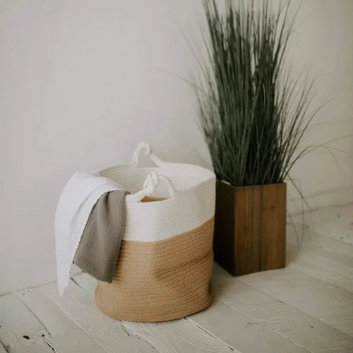 Miniatura 8 de Parker - Cesta de almacenamiento para el cuarto del bebé, contenedor grande de almacenamiento de cuerda y organizador para lavandería, juguetes