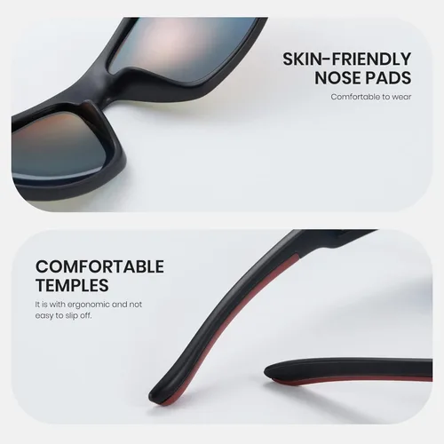 Miniatura 5 de Cyxus Polarized TR90 Cycling Sunglasses Men Women Rectangle Glasses Running Fishing Bike Baseball Sport Golf Driving 1070 Marco 4-mate Lente
