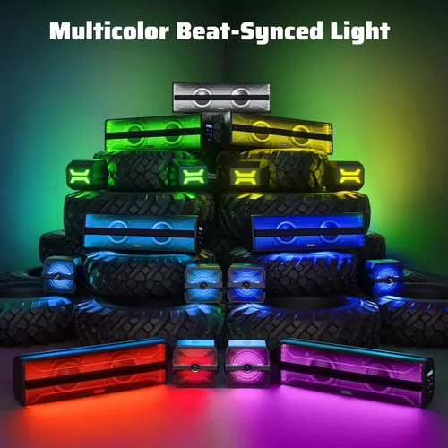 Miniatura 3 de Ehaho Barra de sonido estéreo UTV de 2.1 canales (subwoofer) y altavoces, barra de sonido Bluetooth ATV de 16 pulgadas con luces RGB, altavoces