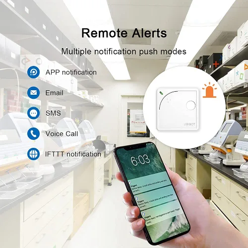 Miniatura 3 de Sensor ambiental WiFi WS1: temperatura, humedad, monitoreo de luz Sonda externa Alertas, informes de programación y uso compartido