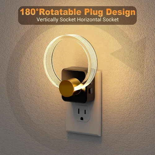 Miniatura 6 de JandCase Luz Nocturna, Luces Nocturnas Cambiantes de Color Enchufables en la Pared, Luz Nocturna RGB con Sensor de Luz, Luz Nocturna Enchufable