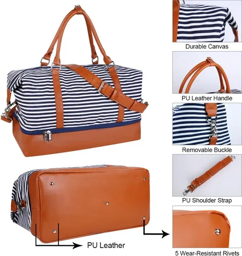 Miniatura 5 de Bodaon Bolsa de fin de semana con tiras de compartimento para zapatos