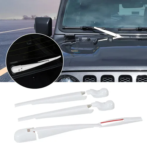 Miniatura 14 de Juego de limpiaparabrisas delantero, trasero y delantero, accesorios de decoración exterior para Jeep Wrangler JL JLU y Gladiator JT 2018-2022 (azul)