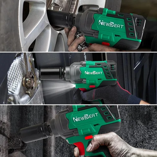 Miniatura 9 de Llave de impacto inalámbrica sin escobillas, 550N.m (400 ft-lbs) Pistola de impacto de 1/2 pulgada, kit combinado de taladro eléctrico 2 en 1 con 1