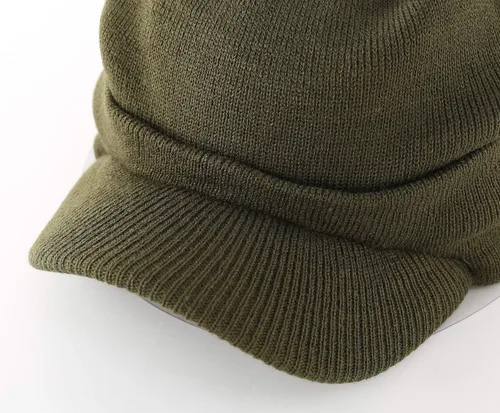 Miniatura 61 de Home Prefer - Gorro de invierno para hombre con visera, cálida y doble punto.