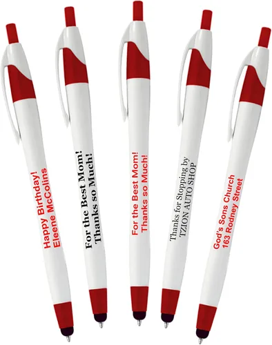 Miniatura 8 de Paquete de 200 bolígrafos personalizados de tinta de escritura con punta de lápiz capacitivo, los mejores bolígrafos personalizados impresos con tu