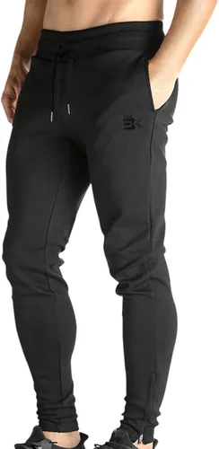 Brokig - Pantalones deportivos con cremallera para hombre, pantalones casuales para entrenamiento y gimnasia, cómodos pantalones de chándal