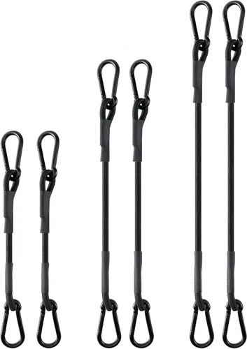Miniatura 11 de Cuerdas elásticas ajustables de 18 pulgadas con ganchos, ajuste flexible de 6.5 a 18 pulgadas, correas elásticas negras con elasticidad superior