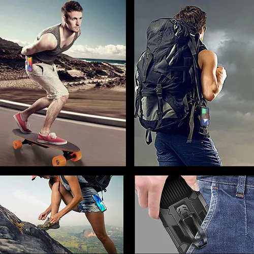 Miniatura 5 de Funda compatible con Samsung Galaxy Note 20 5G, con protector de pantalla de vidrio templado y clip para cinturón, cuerpo completo, resistente, a
