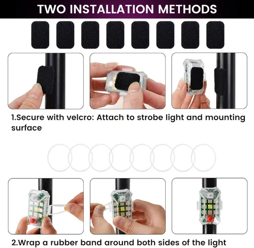 Miniatura 7 de 4 luces estroboscópicas LED inalámbricas mejoradas con control remoto, luces de advertencia de emergencia recargables por USB, luces LED