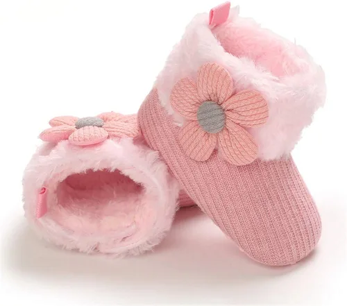 Miniatura 5 de E-FAK Botas para bebé niño y niña, zapatos para recién nacidos, con lazo para nieve, antideslizantes, suela suave, cálidos, para niños pequeños