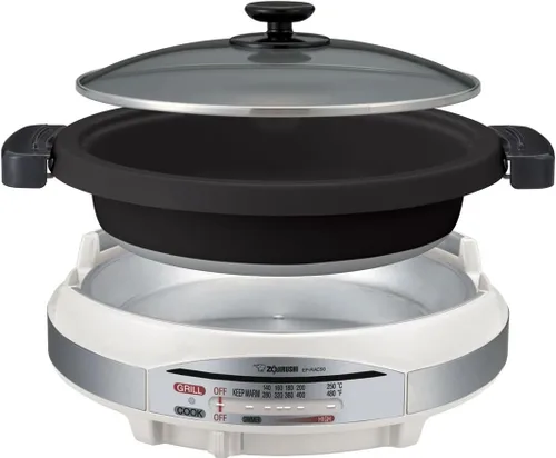 Miniatura 3 de Zojirushi EP-RAC50 Gourmet d'Expert - Sartén eléctrica de 1350 vatios y arroz de grano medio Nishiki, 80 onzas