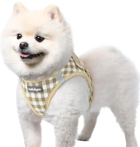 Miniatura 120 de rabbitgoo Arnés para perro pequeño, chaleco de malla suave para cachorros con hebilla de seguridad, arnés reflectante transpirable para mascotas