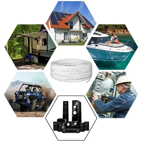 Miniatura 7 de Cable marino de calibre 10, cable dúplex de grado marino, 10/2 AWG de cobre estañado de 30 pies, sin oxígeno, aislado, rojo y amarillo, cable