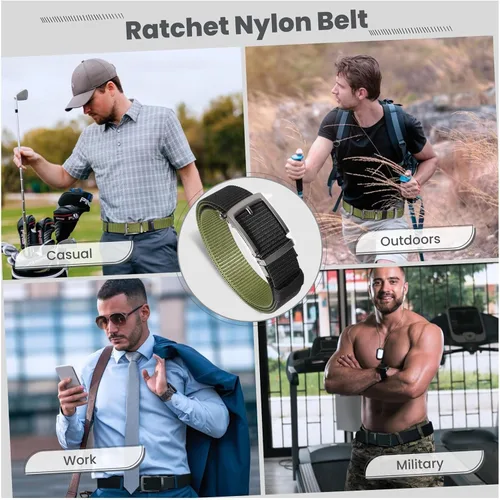 Miniatura 5 de Cinturones de trinquete de liberación rápida para hombre, cinturón de nailon reversible dos en uno para hombre casual y vestido deportivo