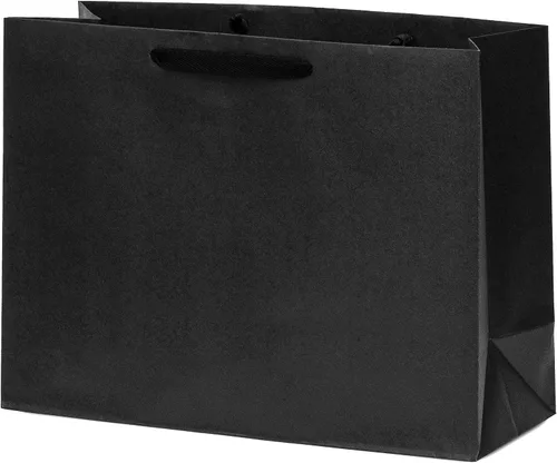 Miniatura 5 de Prime Line Packaging Bolsas de regalo negras, bolsas de papel kraft con asas para compras, pequeñas empresas, boutiques, venta al por menor