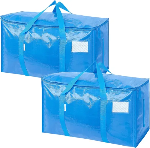 Miniatura 30 de TICONN Paquete de 2 bolsas de mudanza extra grandes resistentes con cremalleras y asas de transporte, bolsas de almacenamiento duraderas