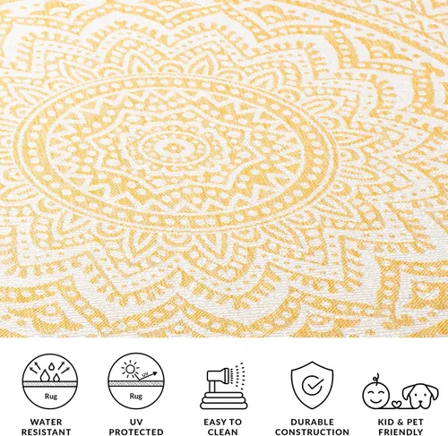 Miniatura 34 de SAFAVIEH Alfombra lavable para exteriores, colección Courtyard - Pasillo de 2.3 x 8 pies, color beige claro y marrón claro, no desprende pelusa