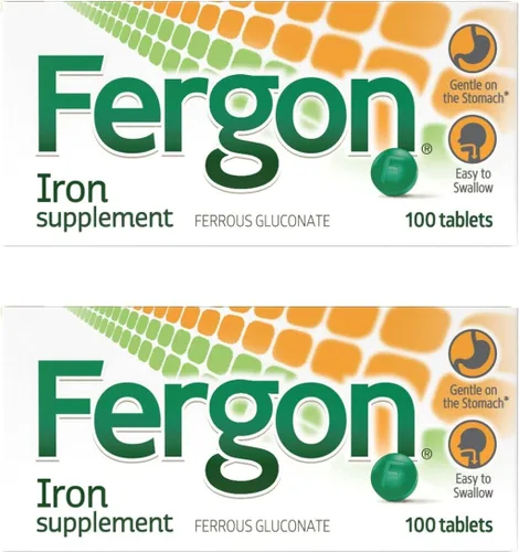 Fergon Hierro de alta potencia altamente soluble y fácil de digerir, 27 mg de hierro, 100 tabletas