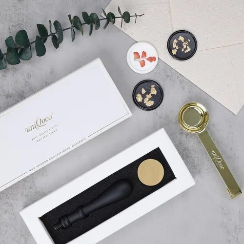 Miniatura 7 de UNIQOOO Sello redondo de cera en blanco de 1 pulgada para invitaciones de boda, cabeza de latón macizo sin grabado, perfecto para invitaciones