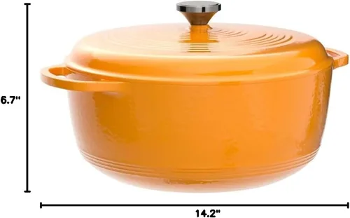 Miniatura 9 de Lodge - Horno holandés de hierro fundido esmaltado, 7.5 cuartos de galón, albaricoque