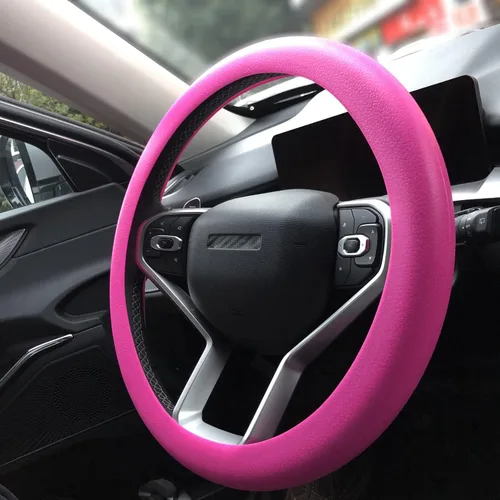 Miniatura 8 de Funda azul para volante de automóvil: universal RPKEY de 13.5 a 15 pulgadas, funda de silicona compatible con la mayoría de los modelos