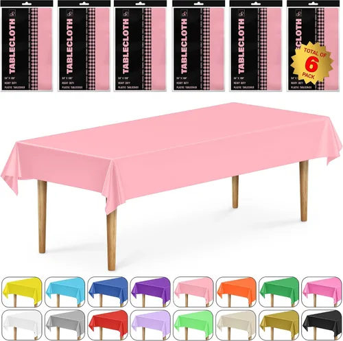 Miniatura 24 de DecorRack 2 Manteles rectangulares de plástico libres de BPA, 54 x 108 pulgadas, mantel de mesa para comedor, mantel rectangular para fiestas