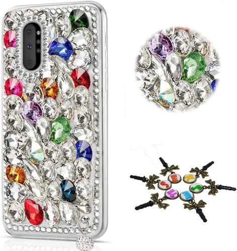 Miniatura 18 de Sparkle - Funda compatible con Samsung Galaxy Note 10, elegante funda 3D hecha a mano con diseño de diamantes de imitación, diseño de mariposas
