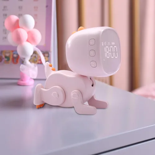 Miniatura 9 de DORA - Reloj despertador para perros para dormitorios de niños y niñas, bonito reloj despertador LED con pantalla digital, entrenador de sueño