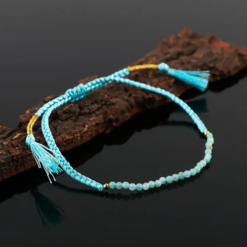 Miniatura 47 de Thecraftman - Pulsera trenzada de cuentas naturales, cristales energéticos, regalo para ella, pulsera de protección de hilo trenzado de mano