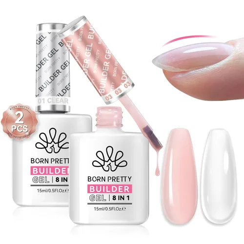 Miniatura 24 de BORN PRETTY Gel constructor para uñas, Gel de extensión de 8 en 1, fortalecedor, Gel constructor duro, Gel base de uñas, Gel de cobertura, Gel Gel