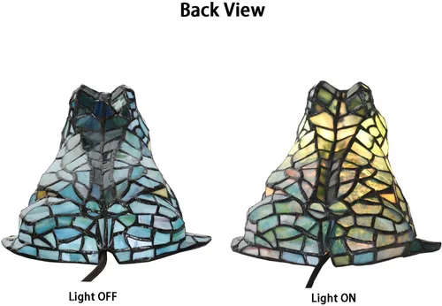 Miniatura 9 de Bieye L10829 Lámpara de Mesa de Rana Estilo Tiffany Vidrio Manchado Luz de Acento Nocturna para Decoración del Hogar Guardería Mesita de Noche
