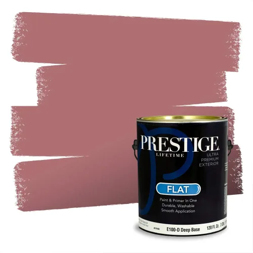 Miniatura 156 de Prestige Paints Pintura exterior e imprimación en uno, 1 galón, plano, coincidencia comparable de Valspar* Amber Rose*
