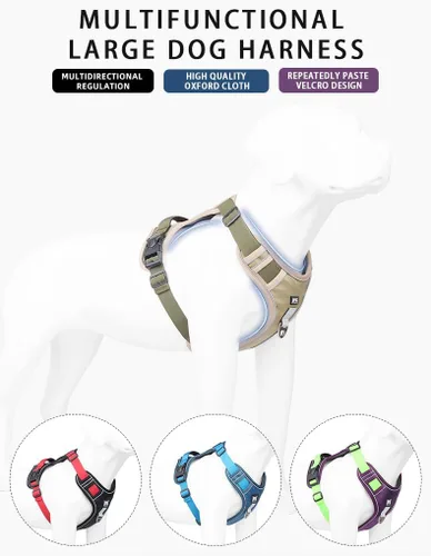 Miniatura 4 de Arnés para perro sin tirones, chaleco para mascotas, con 2 clips para correa, ajustable, reflectante, sin estrangulamiento, chaleco para perro