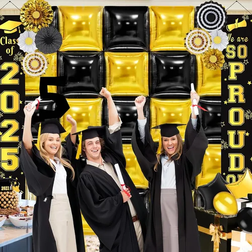 Miniatura 4 de MEMOVAN Globos cuadrados de papel de aluminio negro y dorado, telón de fondo de pared de doble cara, globos metálicos negros y dorados, guirnalda