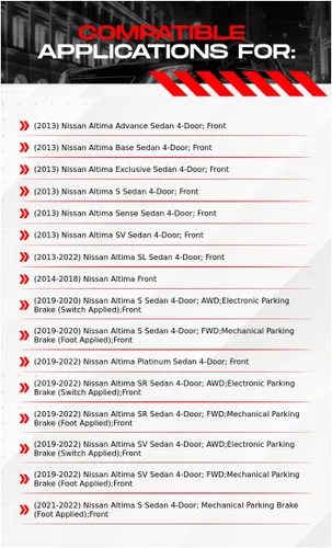 Miniatura 2 de R1 Concepts Kit de freno delantero para Nissan Altima 2013-2022 Rotores de freno ranurados perforados Kit de pastillas de freno y rotores