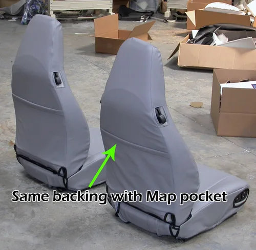 Miniatura 2 de Iggee Fundas de asiento delantero de piel sintética negra y gris diseñadas para Porsche 911 928 944 968 1985-1998 Negro/Gris