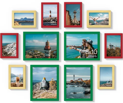 Miniatura 36 de Vittanly Paquete de 7 Marcos de Fotos, Marcos de Fotos Collage Decoración de Pared para Pared o Mesa, Múltiples Tamaños con 1 Pieza de 11x14