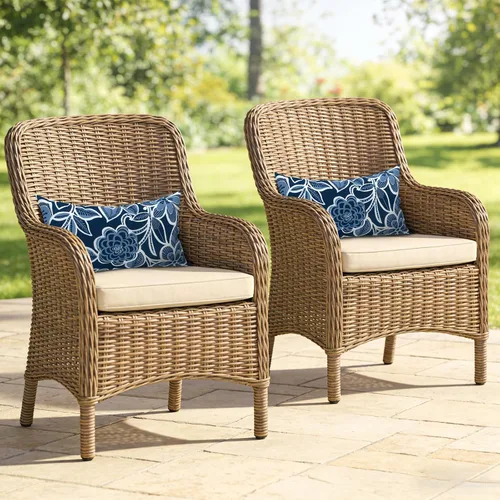 Miniatura 304 de Juego de 2 almohadas para exteriores de 16 x 16 pulgadas, repelentes al agua con interiores, para muebles de patio, hogar, jardín, geometría bohemia
