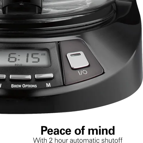 Miniatura 6 de Hamilton Beach Cafetera de goteo programable de 12 tazas con 3 opciones de preparación, jarra de vidrio, pausa y vierte automáticamente, acero