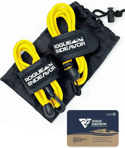 Miniatura 9 de Rogue Endeavor® Juego de 2 correas de caña y correa de remo, juego de 2, pesca en kayak y embarque de remo, cuerda elástica de 48 pulgadas, clip